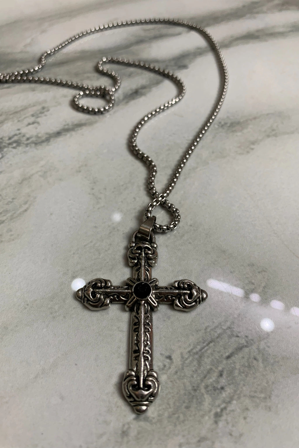 Flower-cross necklace