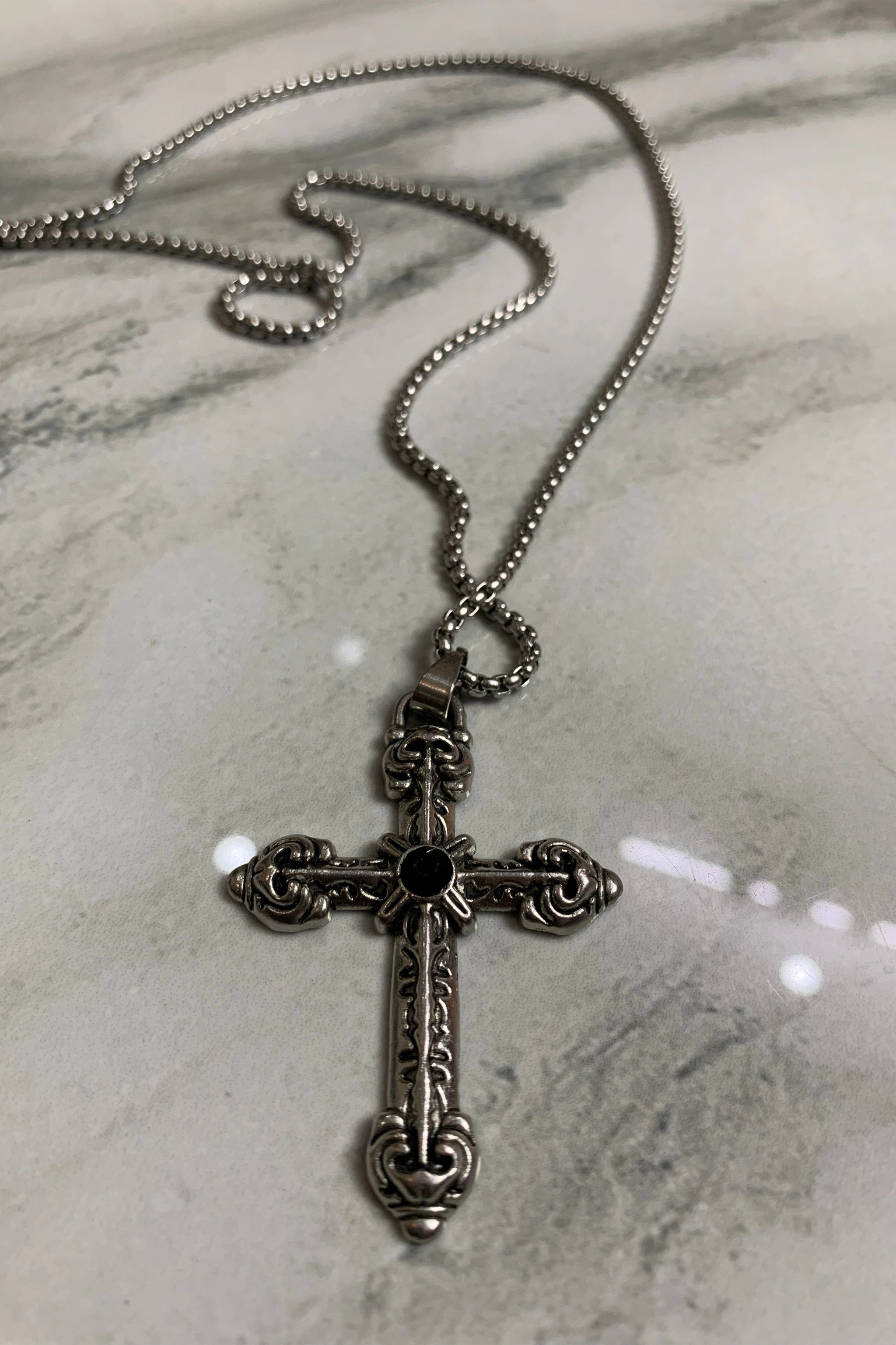 Flower-cross necklace