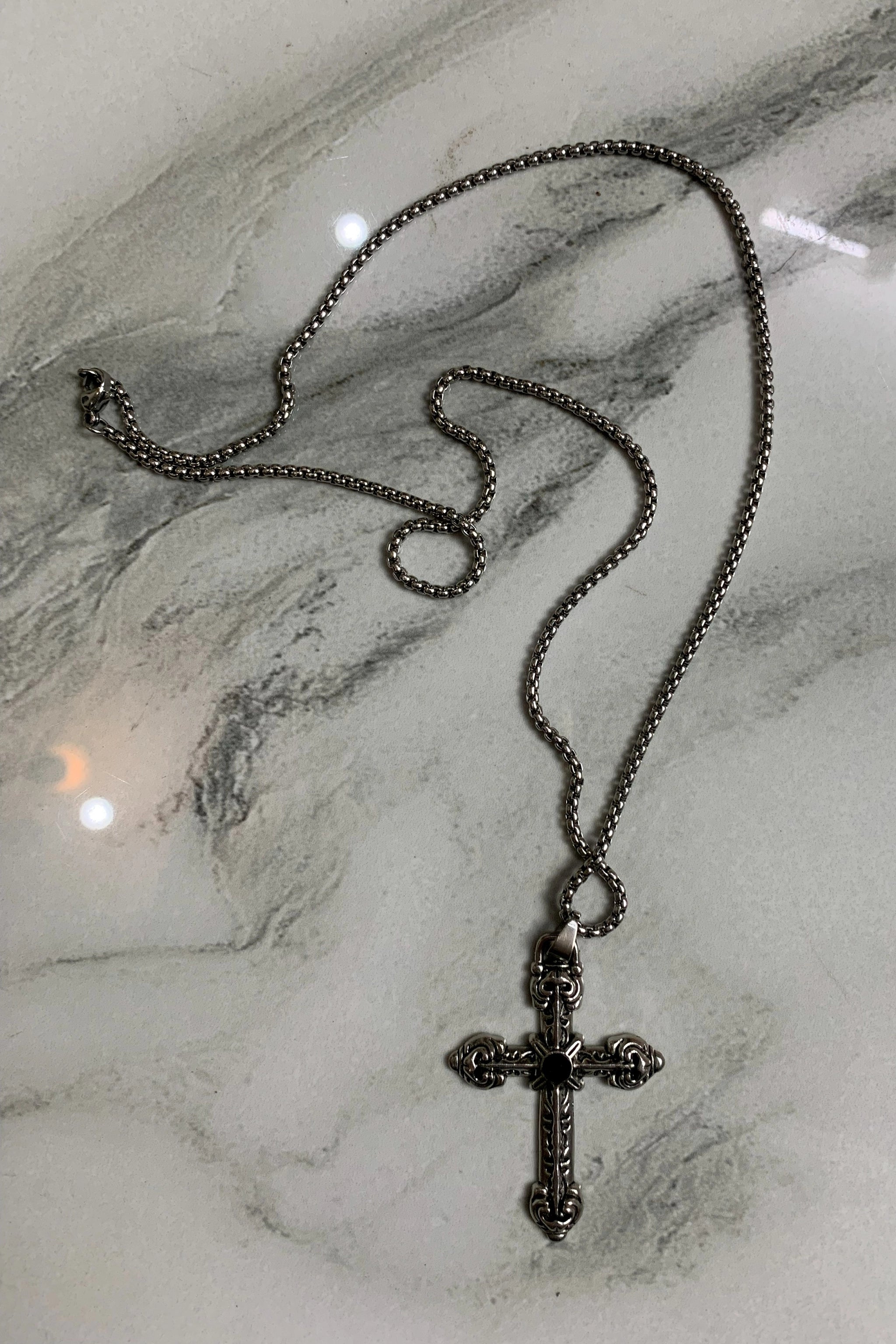 Flower-cross necklace