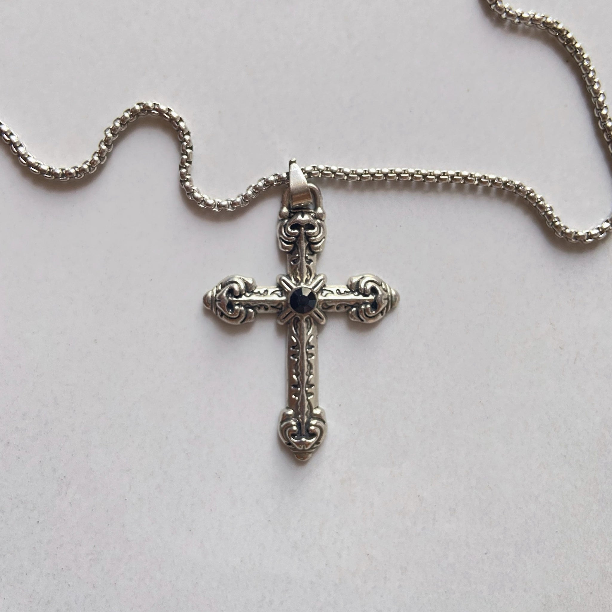 Flower-cross necklace