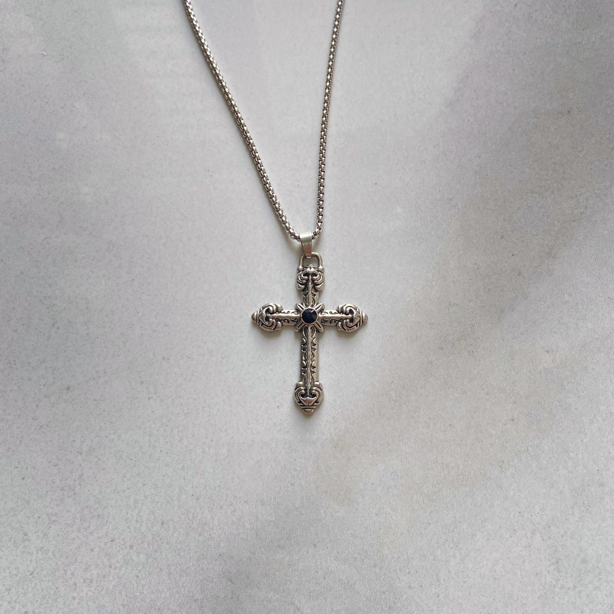Flower-cross necklace
